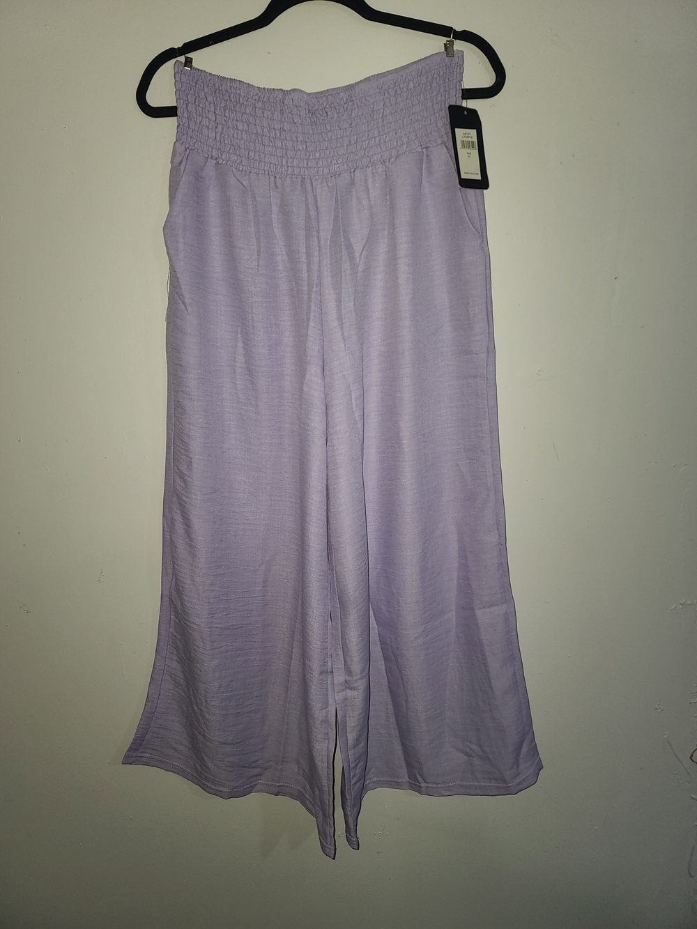 Just Love Light Purple Smocked Waist Wide-Leg Pants